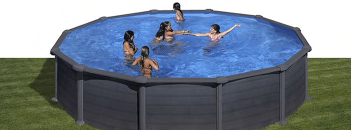 Piscine Gre Granada, forma ovale con decorazione Grafite Piscine Gre Granada