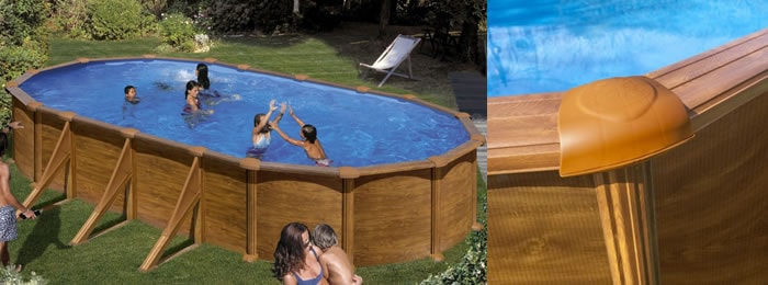 Piscine Gre Pacific con decorazione effetto legno Piscine Gre Pacific