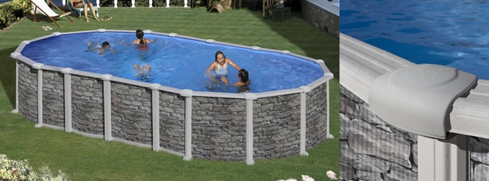 Piscine Gre Santorini, la miglior decorata in pietra senza contrafforti Piscine Gre Santorini