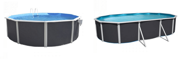 Piscine Toi Antracite, modelli in altezza 120 e 132 cm.<BR><BR> Piscine Toi Antracite