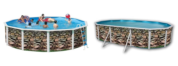 Piscine Toi Muro, decorate con muro di stile rustico Piscine Toi Muro