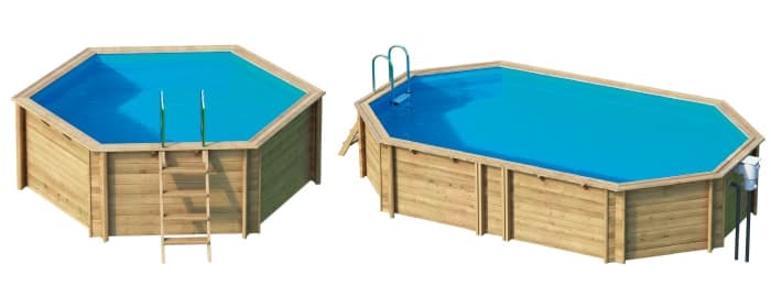 Piscine Tropic di Procopi la gamma di accesso alla sua struttura da bagno in legno Piscine Tropic di Procopi