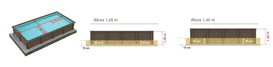 Piscina Naturalis Rettangolare 609x324 cm