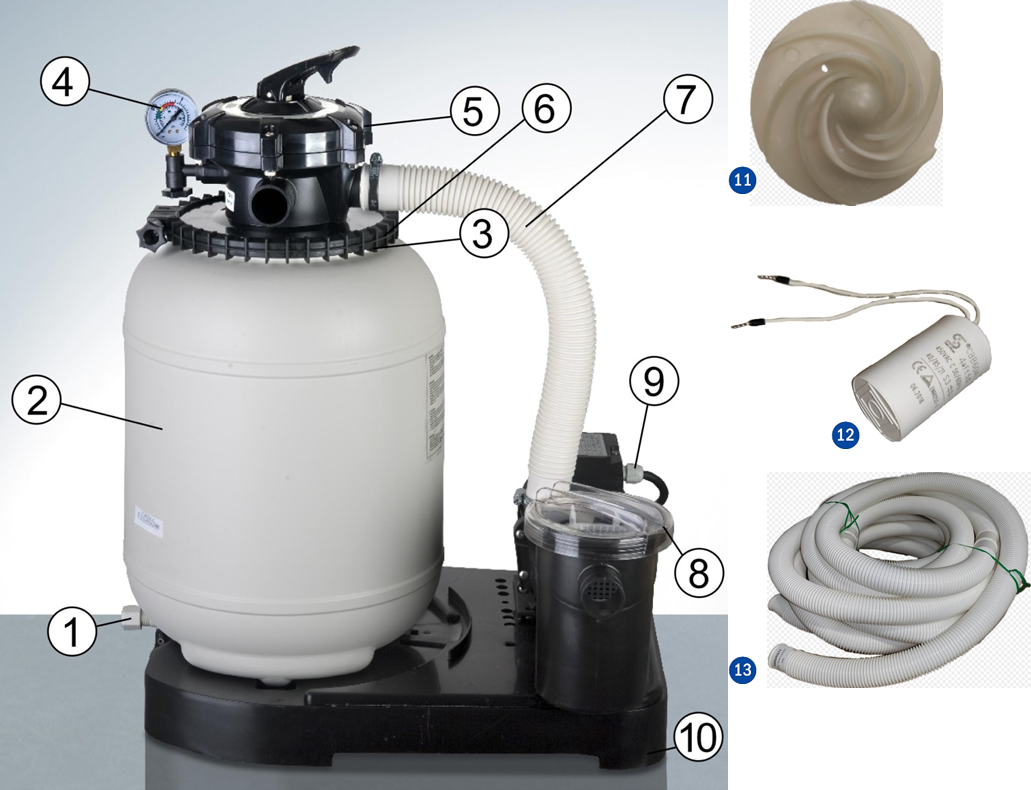 Pezzi di Ricambio Filtro a Sabbia Gre FA6030