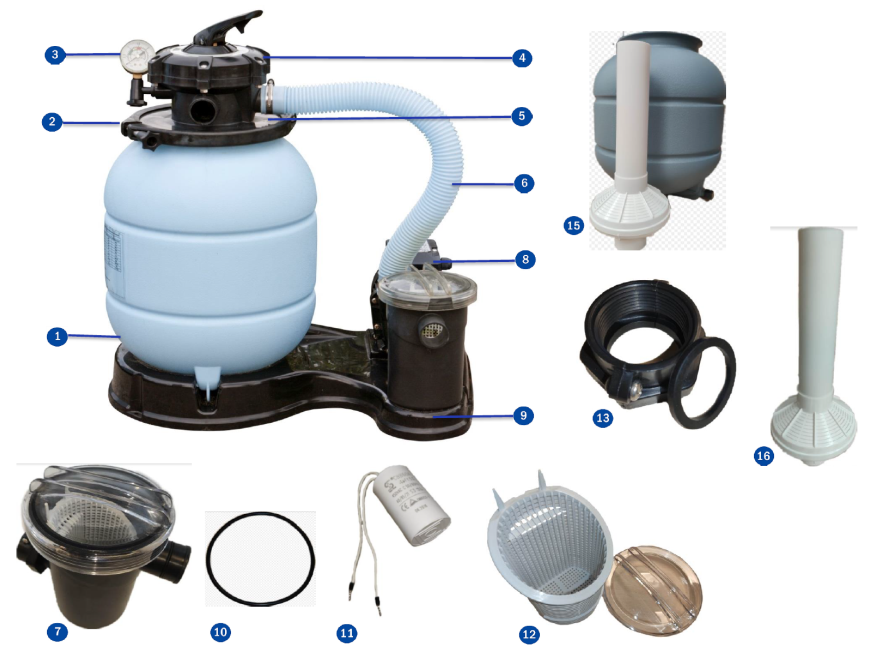 Pezzi di Ricambio Filtro a Sabbia Gre FS320