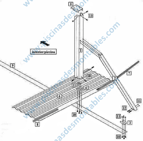 Ricambi Piscine Toi 730x366x120 cm