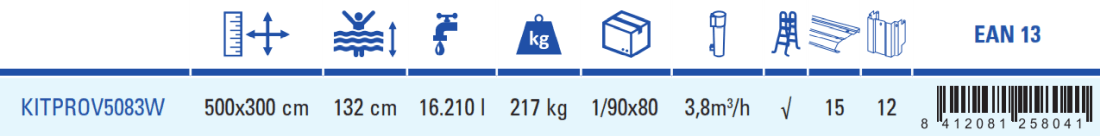 Piscina Gre Maldivas 500x300x132 KITPROV5083W