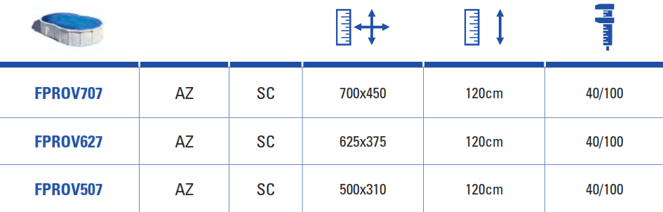 Liner Blu per piscine con forma di 8 Gre