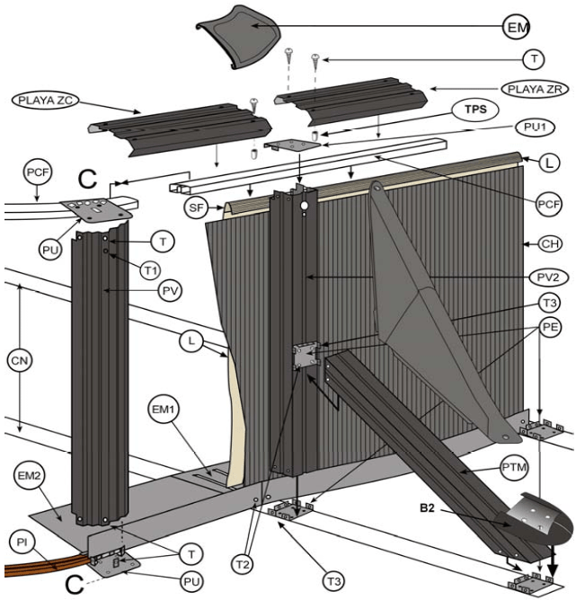 Pezzi di Ricambio Piscine Ovali in Finta Pietra con Pali da 120 cm