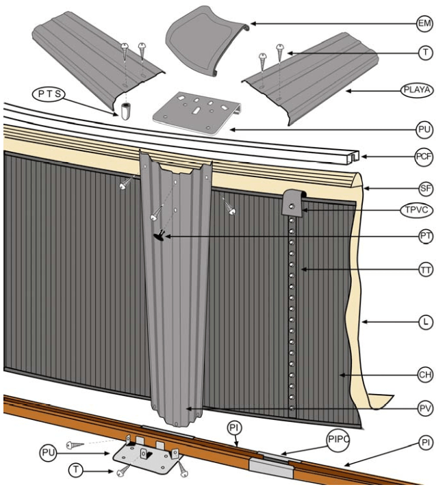Pezzi di Ricambio Piscine Rotonde in Finta Pietra de 120 cm