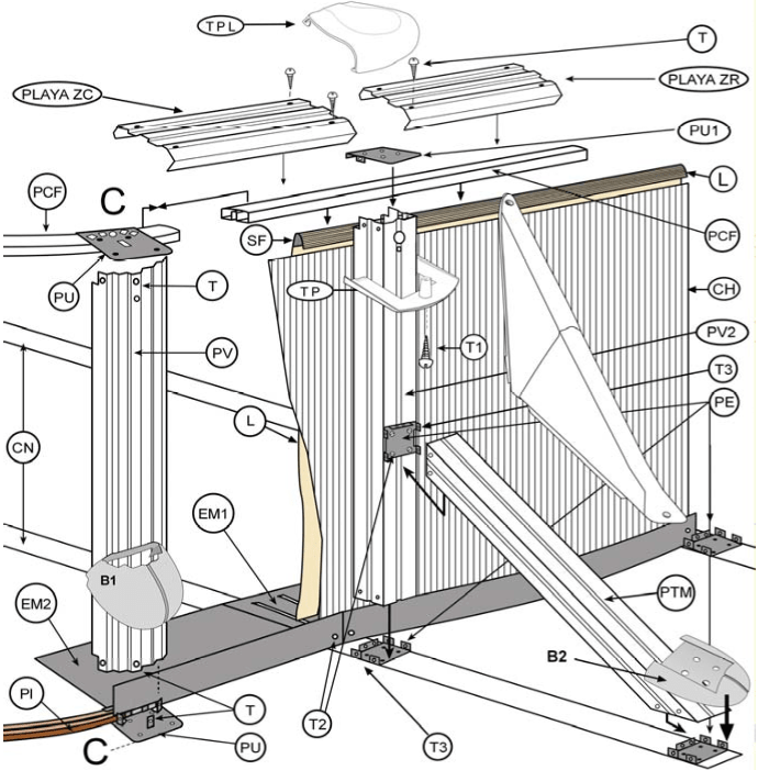 Pezzi di Ricambio Piscine Ovali in Finto Vimini con Pali da 132 cm