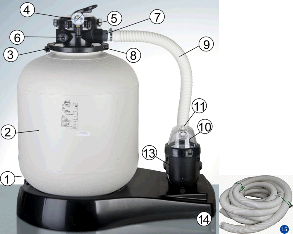 Pezzi di Ricambio Filtro a Sabbia Gre FA6080