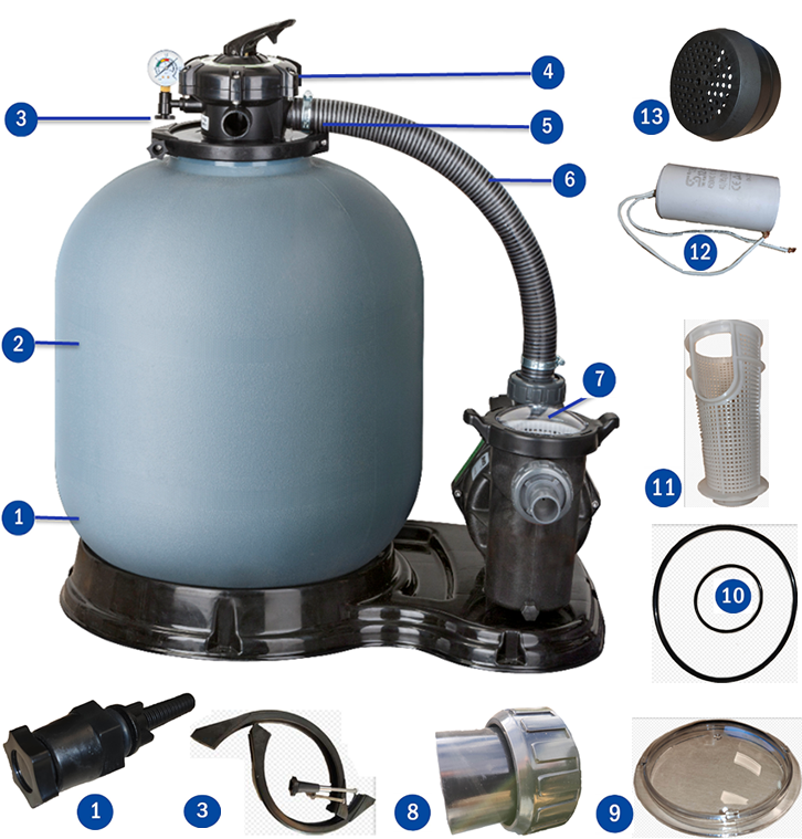 Pezzi di Ricambio Filtro a Sabbia Gre FS550