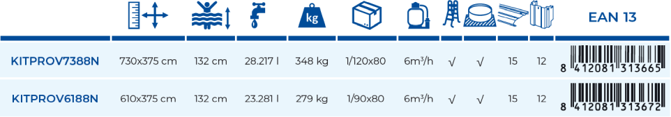 Piscina Gre Islanda 610x375x132 KITPROV6188N