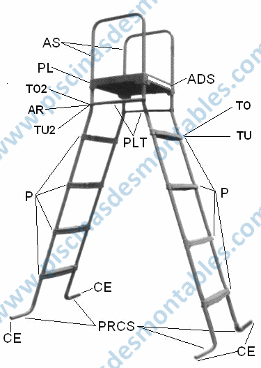 Pezzo di ricambio Scaletta con Piattaforma Toi 4876